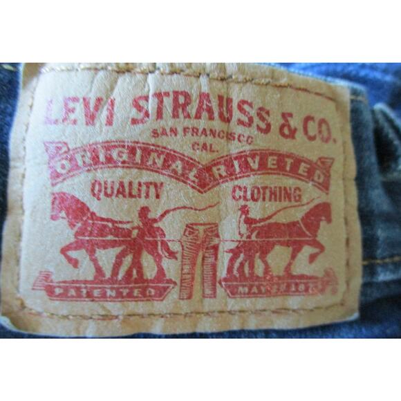 Levi's Women's 505 Straight Leg Mid Rise Dark Wash Blue Jeans Size 10 - Picture 7 of 11